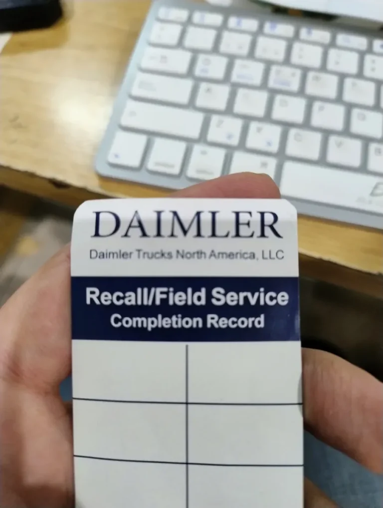 Tarjeta impresa de registro de servicio